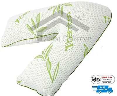 V Shape Bamboo Pillow Memory Foam Orthopaedic Back Neck Pregnancy Extra Filled • £18.99