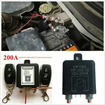 Integrated Wireless Remote Control 12V Battery Disconnect Isolator W/2Pcs Remote • $48.43