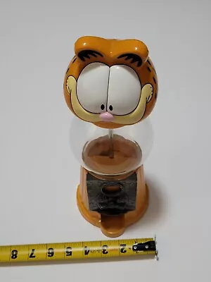 Vintage Garfield Bubble Gum Machine Metal Base Glass Bowl Plastic Head 12  Tall • $59.95