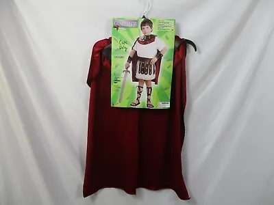 Gladiator Costume Boys Large Cape Red Halloween Hook Loop Childrens Roman • $24.99