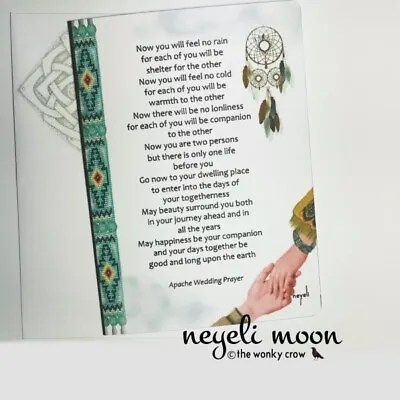 APACHE WEDDING PRAYER Greeting Card Handfasting Wedding Anniversary By Neyeli • £2.80