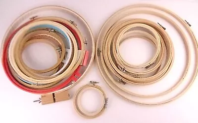 Wooden & Plastic Embroidery/Tapestry Hoops Size 3  To 16  Sold Separately • $4