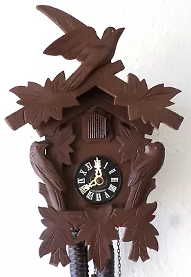 Very Nice Working Antique German Black Forest 3 Birds Traditional Cuckoo Clock! • $68.99