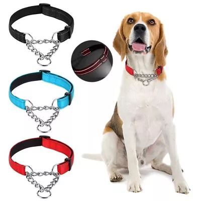 Martingale Dog Collar Pet Collars Dog Leash Necklace Reflective Nylon Fabric • $15.40