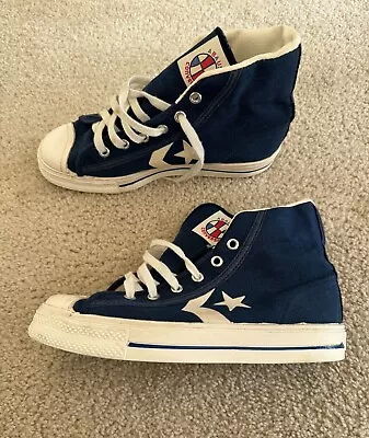 Converse Vintage ABA Shoes Blue High Top Basketball Size 4.5 • $29.99