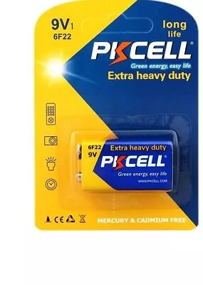 9V Battery 9Volt 1604A 6F22 MN1604 Extra Heavy Duty Battery PKCELL EXP 12/2025 • $21.99