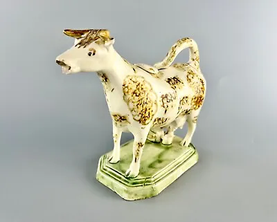 An Early 19thc. Creamware Cow Creamer Painted With Underglaze Colours C1800 • £550