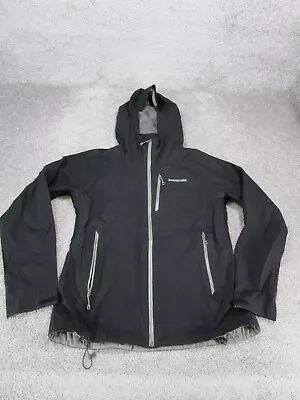 Patagonia Jacket Womens Medium Stretch Rainshadow Black Outdoor *Stain • $119.99