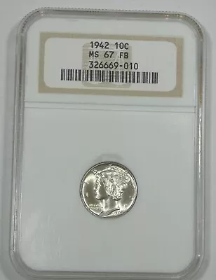 1942 Mercury Silver Dime CERTIFIED NGC MS 67 Full Bands • $289.50