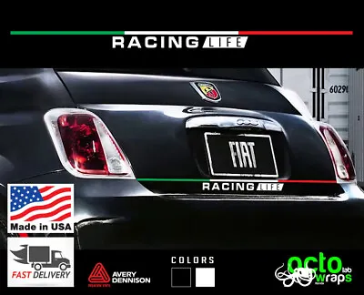 Fit Fiat 500 Abarth Sport Racing Life Back Decal Stickers Intake Exhaust Engine • $49.56