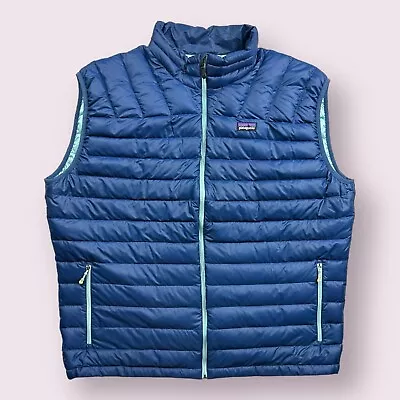 Men’s Patagonia Goose Down Puffer Vest Blue Size 2XL • $69.95