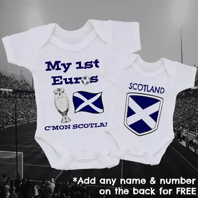 Two (2) Scotland Personalised Football Bodysuits Boys Girls Euros • £18.95