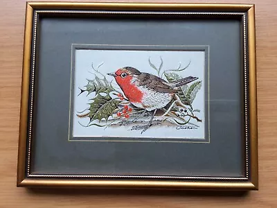 ROBIN Woven Silk Picture J & J Cash Collectors Range Birds Coventry VTG VGC • £11.99