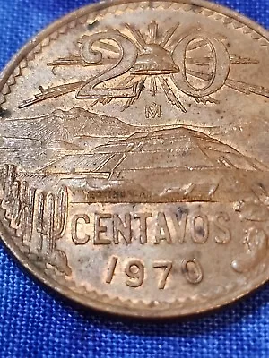 1970's  Mexico 20 Centavos Coin 1 Coin Lot Copper Circulated Coin • $5.14