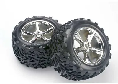 Traxxas 5374 - Talon Tires & Gemini 3.8  Wheels Chrome E/T-Maxx E-Revo (2) • $35.65