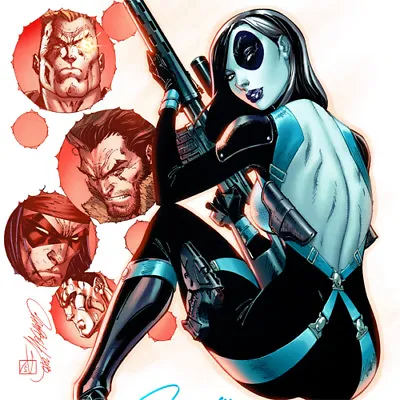 DOMINO #1 Signed ART PRINT J Scott Campbell X-FORCE Colossus WOLVERINE  • $39.99