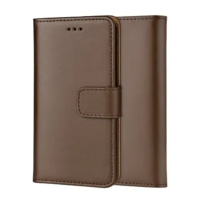 Brown WALLET Leather Case Phone Cover For Samsung Galaxy Note 2 II GT-N7100 UK • £4.55