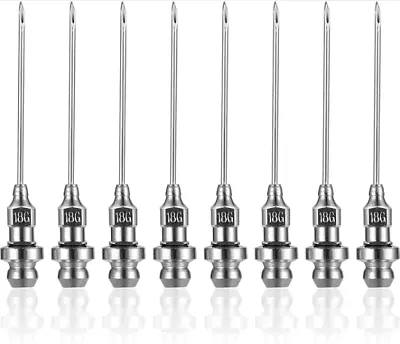 8 Pack Grease Injector Needle 18 Gauge Nozzle Bearing Sealed Joint Dispenser • $9.49