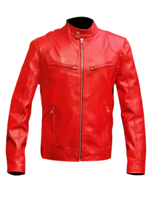 Café Racer Motorcycle Leather Biker Jacket Soft Sheep Skin Outerwear • $126.66