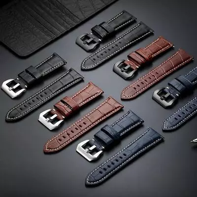 Panerai Officine Thick Croc 20mm 22mm 24mm 26mm Leather Watch Strap • £35