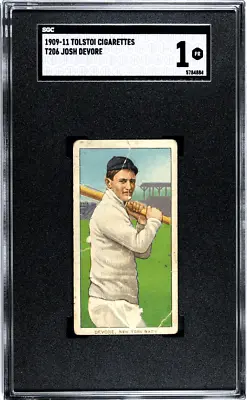 1909-11 T206 Josh DeVore From The Red Tape Find Tolstoi SGC 1 • $229.99