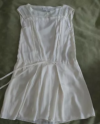 Vanessa Bruno 100% Silk Ivory Dress Sz 36 Uk 8 • £19.90