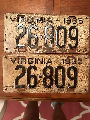 1935 Virginia License Plates Lot • $102