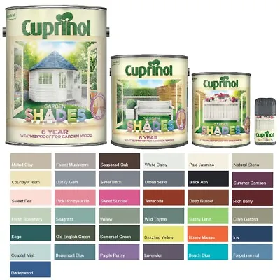 Cuprinol Garden Shades Paint - Furniture Sheds Fences - All Colours And Sizes • £47.36