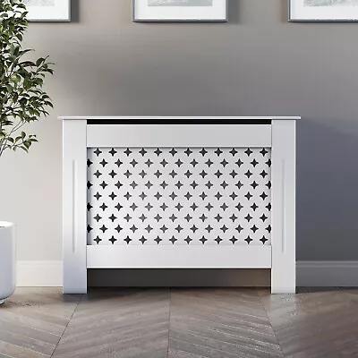 Modern MDF Radiator Cover Wall Cabinet Small Wood White Diamond Style • £42.27