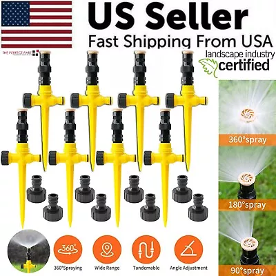 360° Rotation Auto Irrigation System Garden Lawn Sprinkler Patio Save Water USA • $10.89