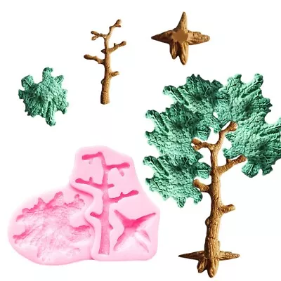 Silicone Tree Effect Mould Fairy Garden Cake Decorating Icing Resin Crafts Chocs • £7.99