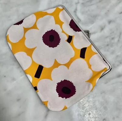 Marimekko Pouch Purse MINI UNIKKO Yellow/White/Plum/Black • $29.99