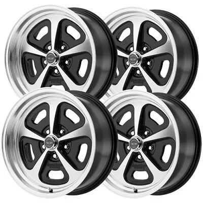(Set Of 4) Staggered-VN501 Mono Cast 17  5x4.75  Black/Machined Wheels Rims • $796.96
