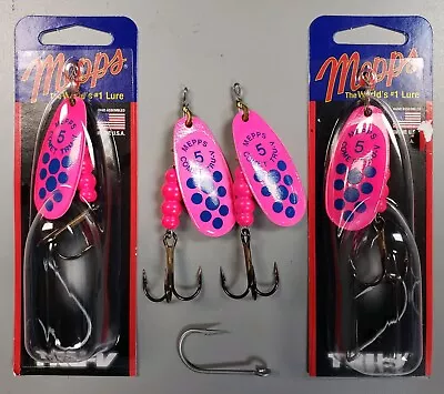 4- Mepps COMET TRU-V  #5  1/2 Oz   Pink / Blue  4 Lure Pack  BR19 • $19.99