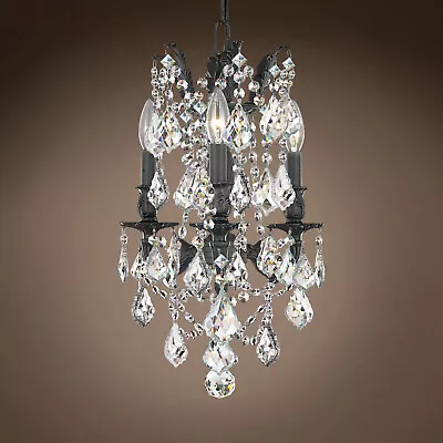 Versailles 3 Light 13  Dark Bronze Chanelier With Clear Swarovski Crystals • $1408