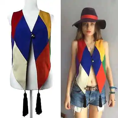 RARE Vintage Moschino Cheap And Chic 90s Harlequin Vest Sz US 6/IT 40 • $450