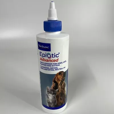 Virbac Epiotic Advanced Ear Cleanser For Dogs Cats Puppies Kittens 8oz 12/25 • $22.99