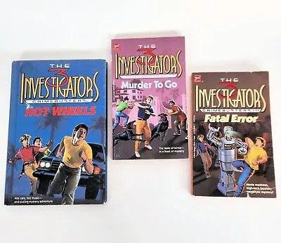 3 Investigators Crimebusters Mystery Book Lot 1 2 11 Hot Wheels Murder To Go • $28.11