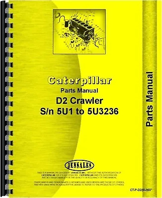 Caterpillar D2 Crawler Parts Manual Catalog S/n 5U1-5U13236 • $78.99