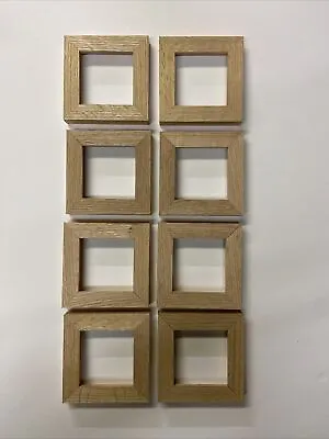 Joblot Of Solid Oak 3x3 Inch Picture Photo Frames X8 • £17.50