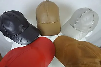 Adjustable 100% GENUINE REAL Lambskin Leather Baseball Cap Hat Sport Visor NWT • $13.89