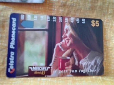 Telecom Phonecard Nescafe Blend 43 Women On The Phone $5 • $1