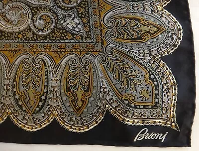 Large Vintage Italian Brioni Oversized Silk Scarf/Shawl/Wrap 53” X 53”. • $125