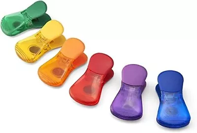Clip'n 6 Pack Of Magnetic Bag Clips Multicolor Plastic Multipurpose Keeps Fresh • $9