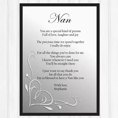 Gifts For Nan .Personalised Birthday Gift For Nanny. Nan Printed Poem PRINT ONLY • £4.99