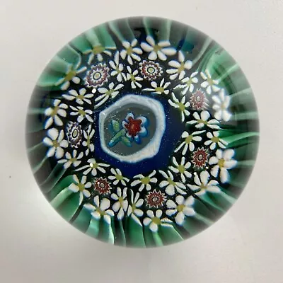 Vintage Murano  Millefiori  Art Glass Daisy Flower Floral Canes Paperweight • $35.99