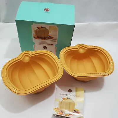 Pumpkin 3D Cake Baking Mold Martha Stewart Collection Silicone Recipe Booklet • $4.95