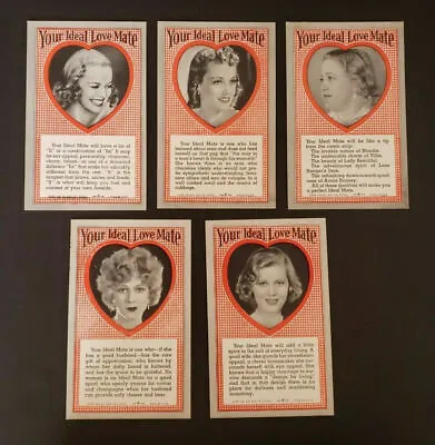 Vintage Arcade Machine Cards Your Ideal Love Mate Future Fortune Souvenir Lot 5 • $16.99