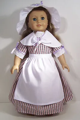 Felicity Colonial Work Gown Dress W/Hat Doll Clothes For 18 American Girl (Debs* • $12.49