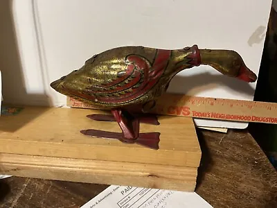 Vintage Tin Litho Wind-up Golden Goose That Rocks Back & Forth Louis Marx Co. • $59.95